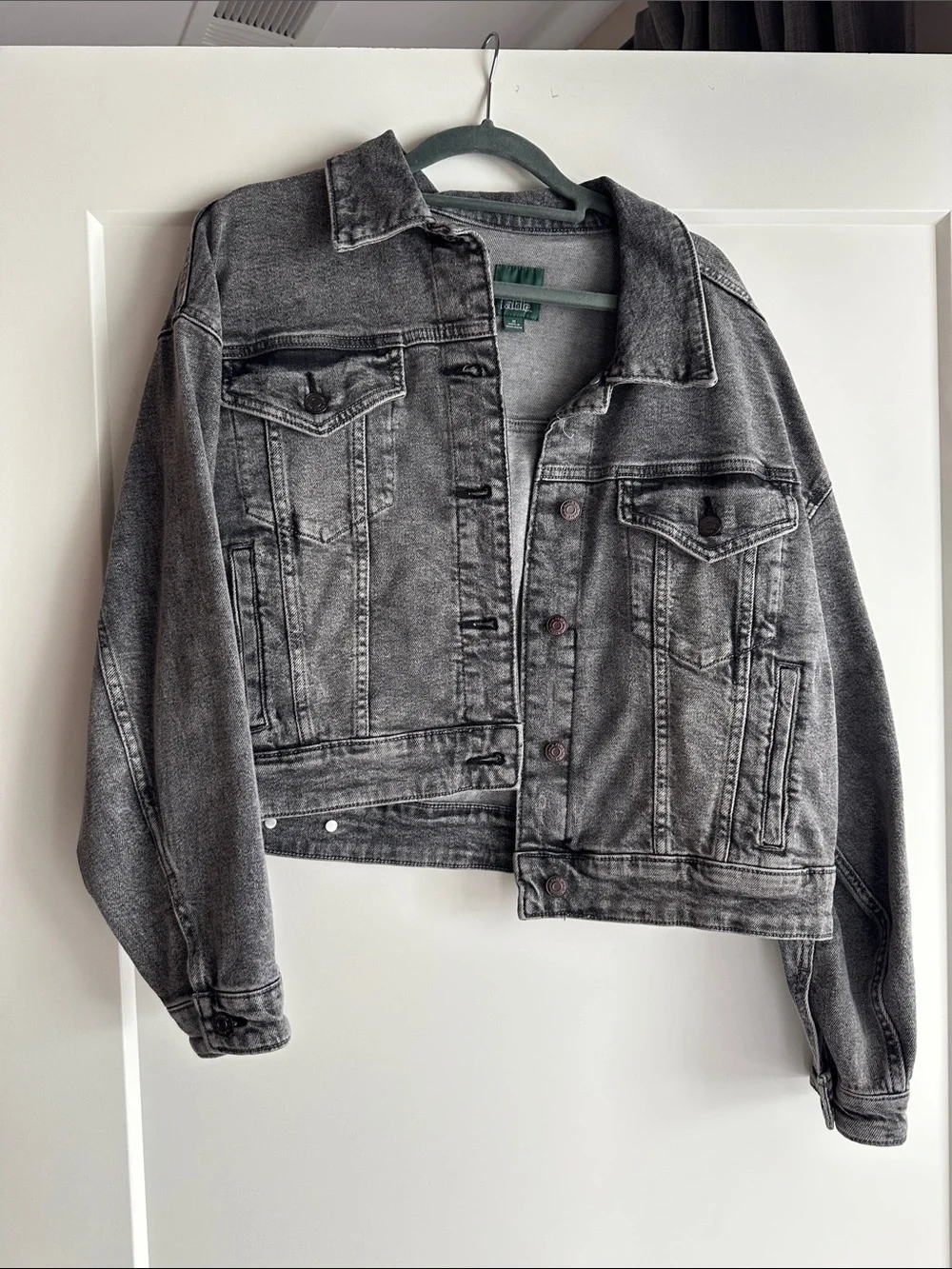 wild fable Washed Black Cropped Denim Jacket
